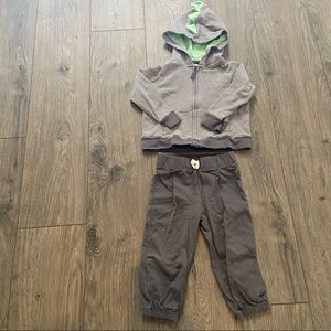 12m Boys Zip up Hoodie dinosaur hood